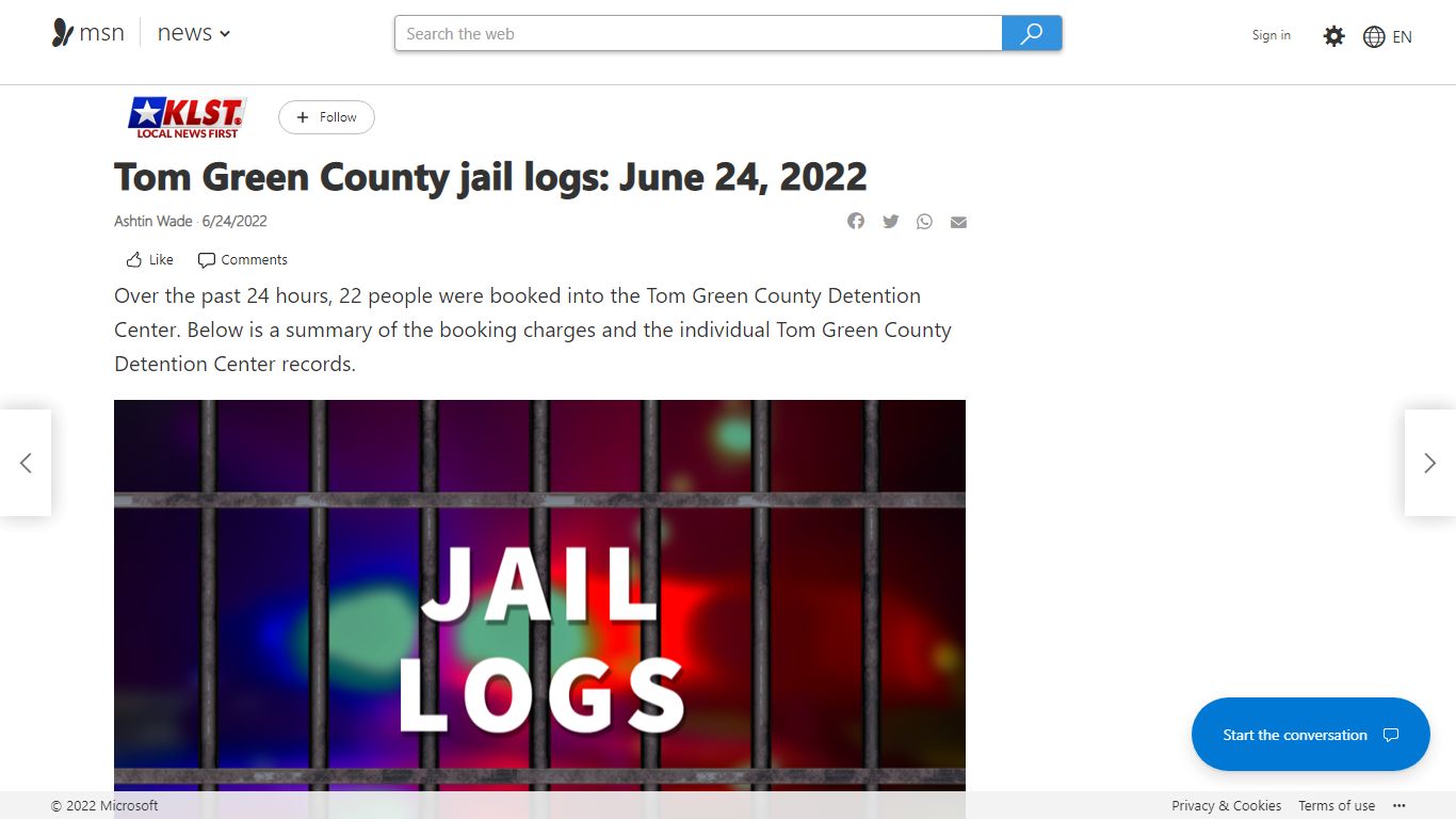 Tom Green County jail logs: June 24, 2022 - msn.com